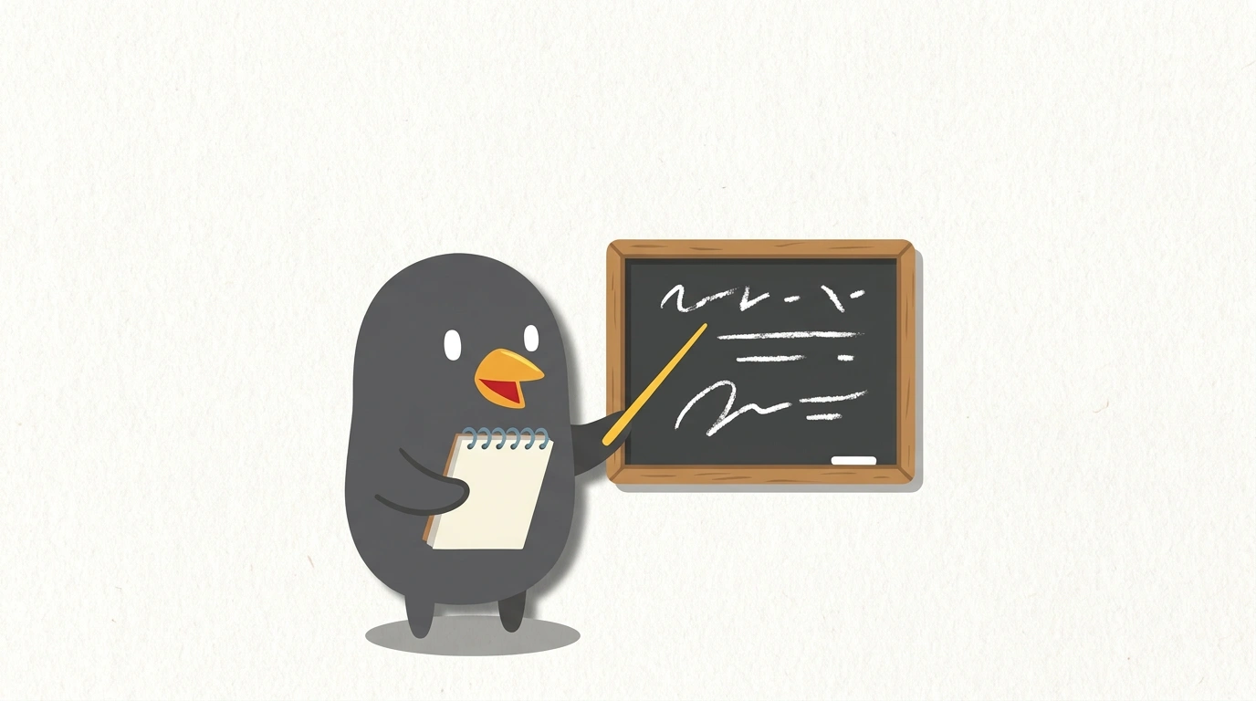 Quiztr mascot teaching with a notebook, a checkmark, and a progress bar